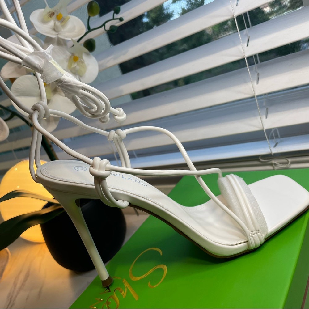 White Strappy Heeled Sandals
